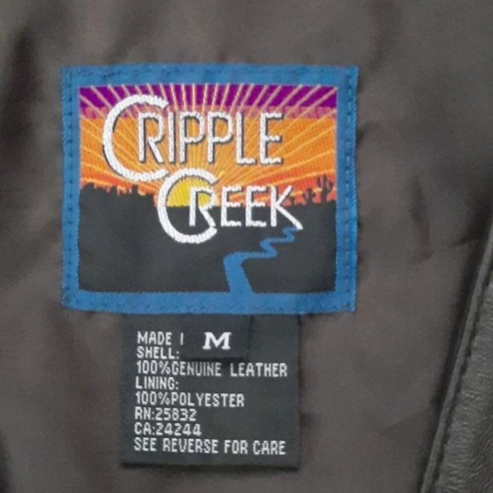 Cripple Creek Dark Brown Soft Leather 5 Button 2 Pocket Motorcycle Vest Size M - Picture 3 of 4
